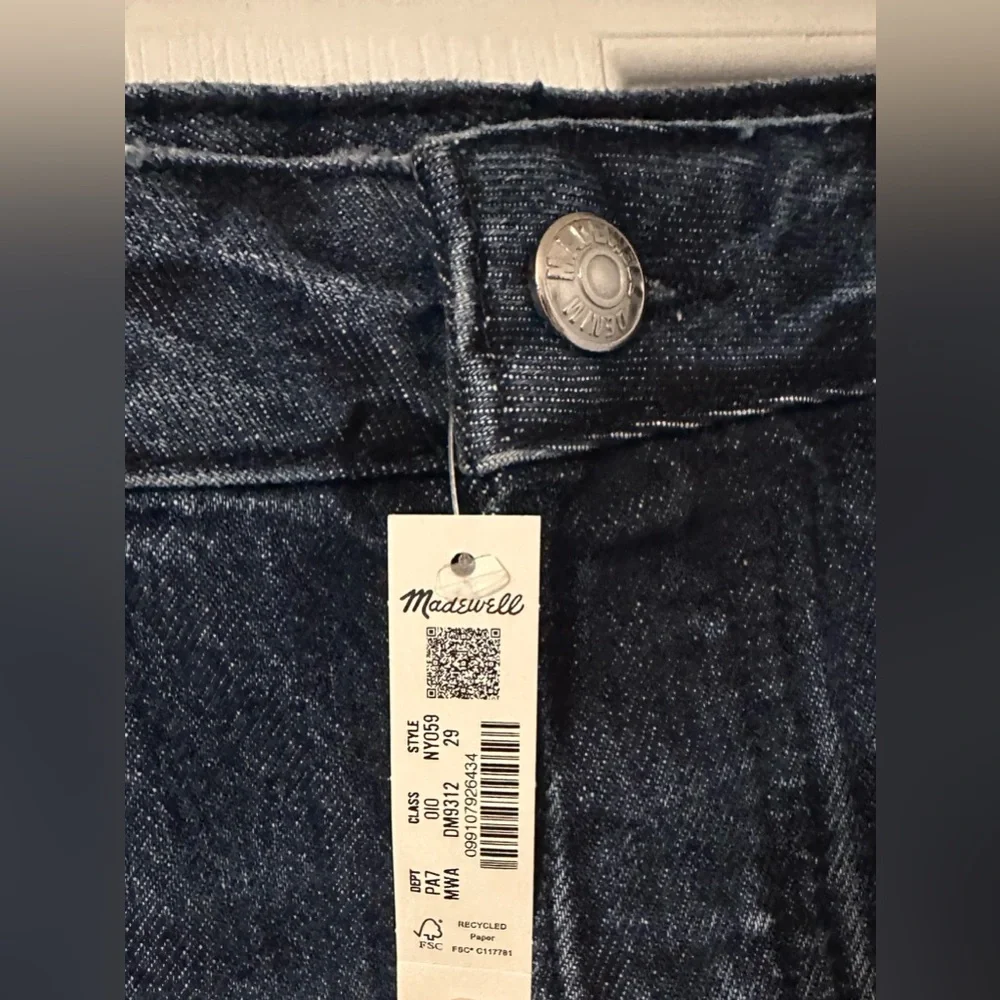 NWT! Madewell The Curvy Pieced Barrel-Leg Jean in McKinney Wash orig $148 - Picture 8 of 9